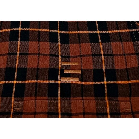 C.C. Filson Brown Plaid Button Up Shirt Long Sleeve Men's Large Cotton - Picture 3 of 9
